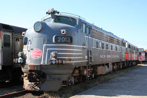 Ex-New York Central EMD FL-9 diesel electric locomotive # 2013 at Danbury Railway Museum, Danbury, Connecticut.