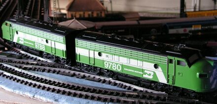 H0 MÄRKLIN 3181/4181 Diesellok F 7 Burlington Northern 9780/9788 OVP