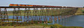 BNSF train crosses bridge west of Luverne, North Dakota.jpg